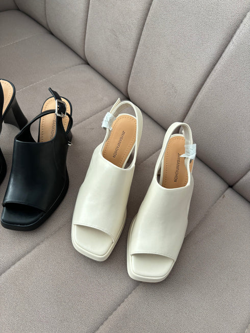 Ladies Peep Toe Buckle Strap Platform Sandals